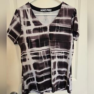 Nike Pro Black and White Graphic Tee